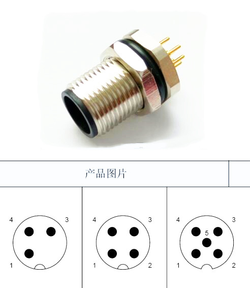 M12 4P A扣公座接頭